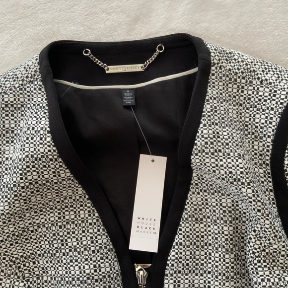 Nwt White House Black Market Blazer Contrast Tweed Jacket - Picture 3 of 5